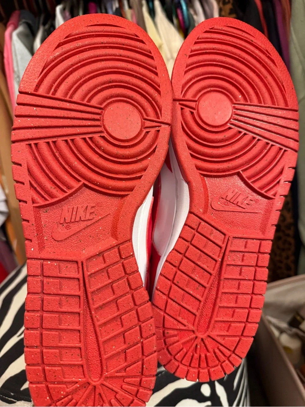 Nike Red and White Low-Top Sneakers